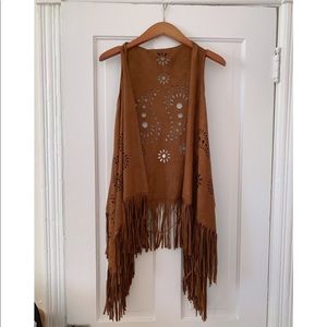 Fringe suede-like vest